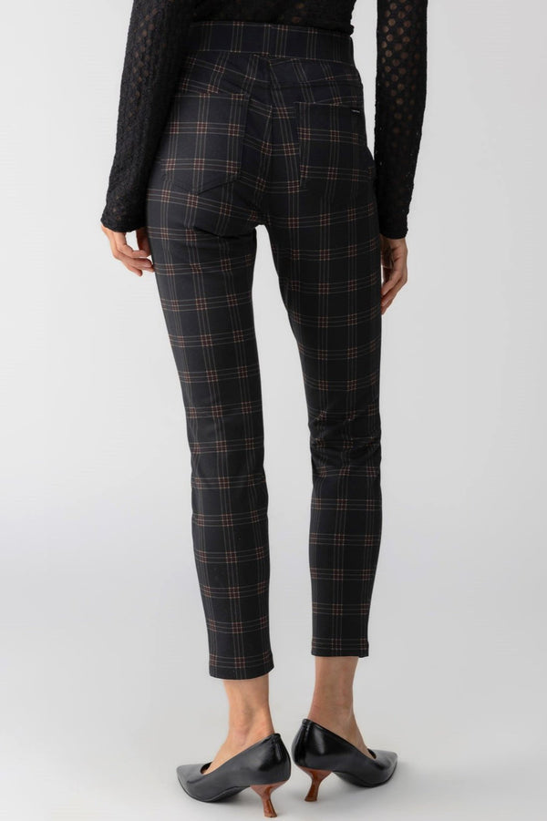 Plaid Runway Legging - garnet plaid