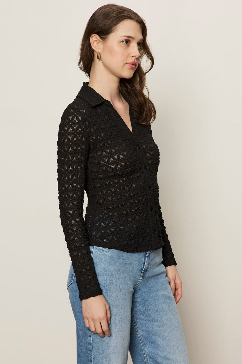 Dreamgirl Lace Button Up Top