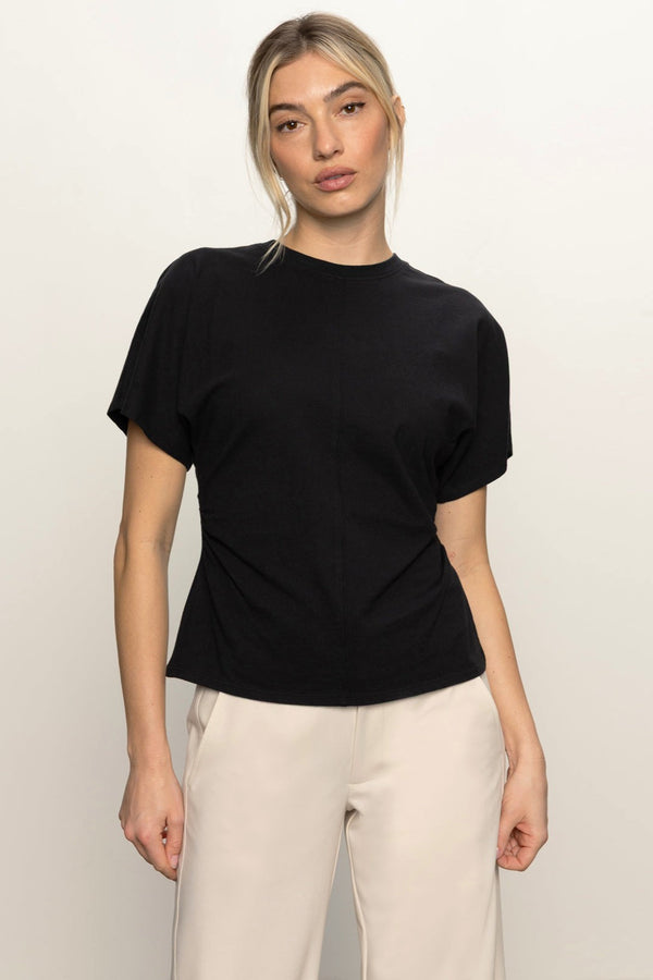 Shirred Waist Dolman Tee