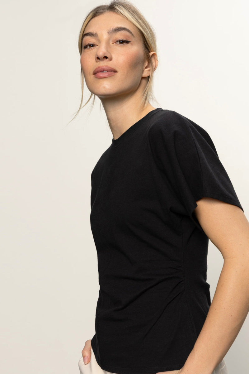 Shirred Waist Dolman Tee