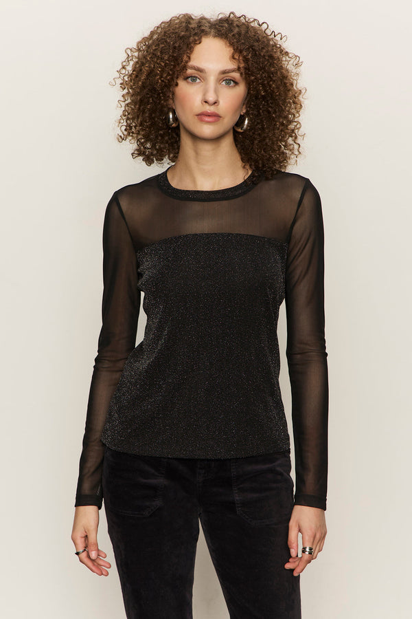 Sparkle Mesh Crew Tee