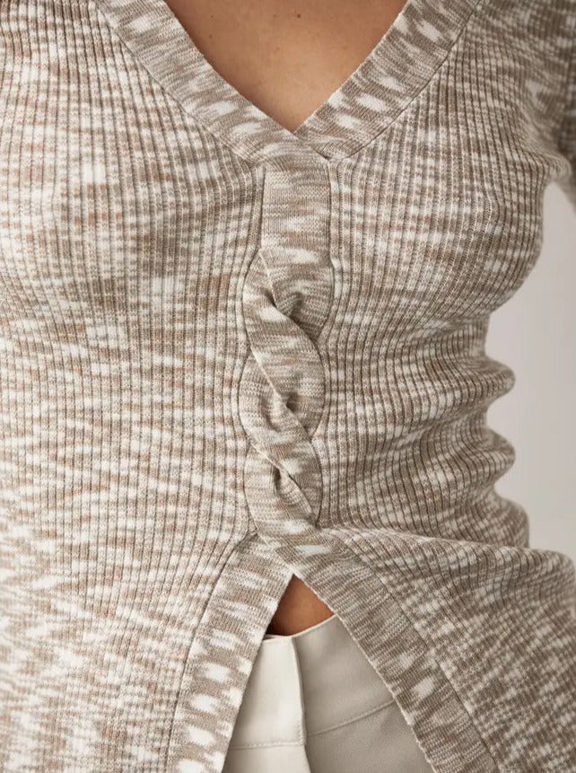 Jemmie Twist Front Sweater Top