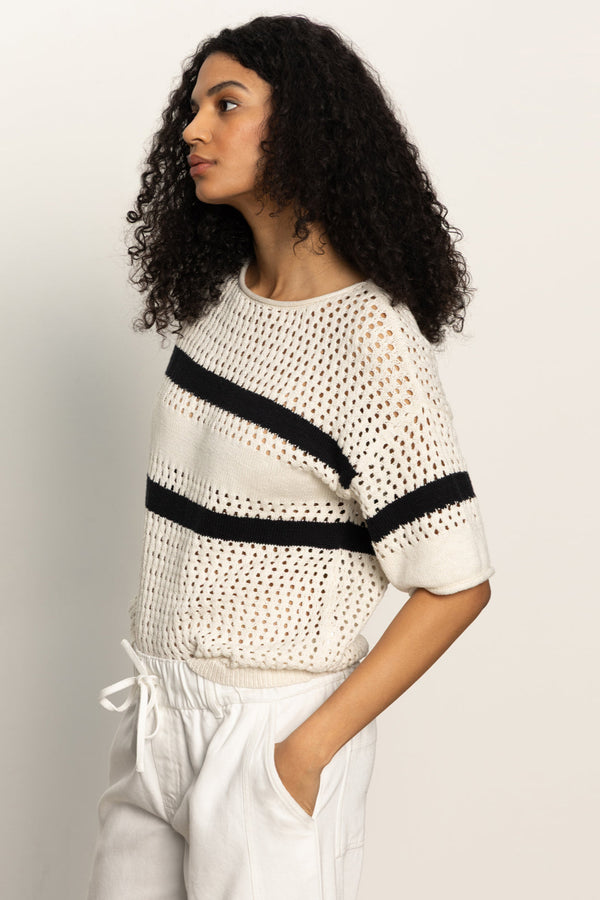 Openwork Stripe Tee