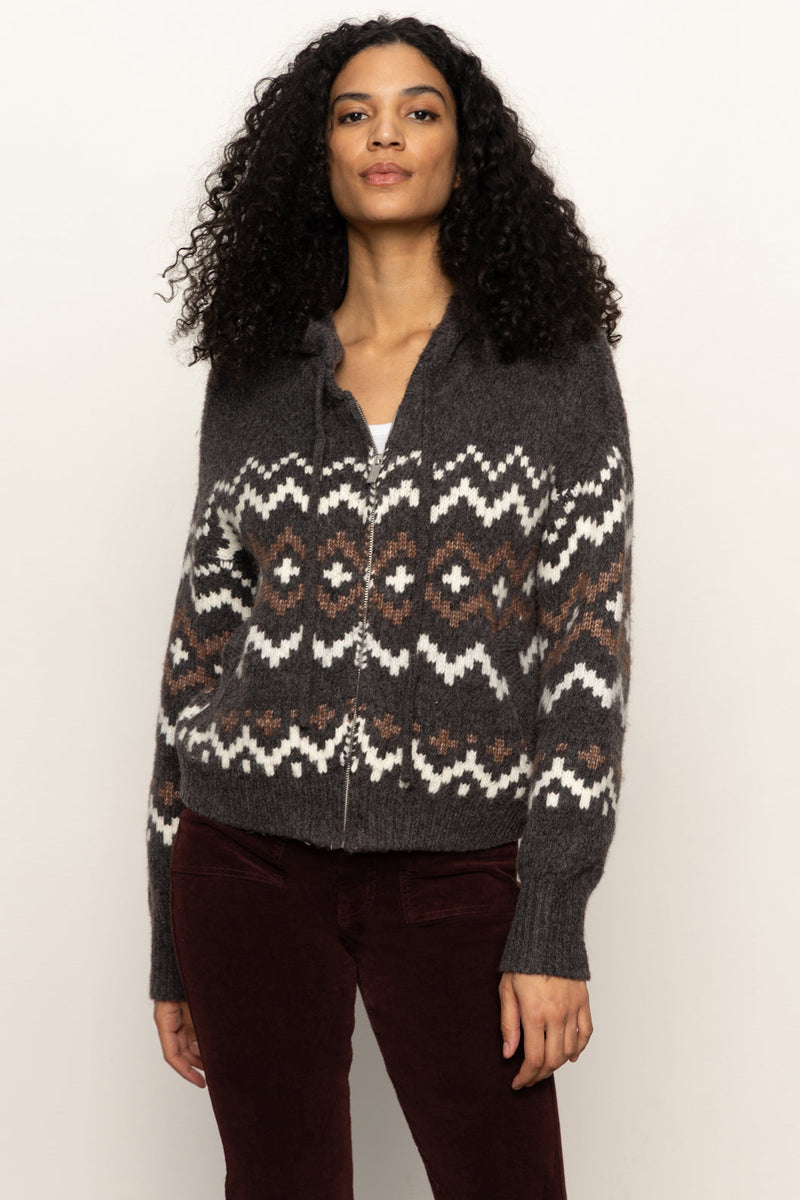 Zip Up Fairisle Hoodie