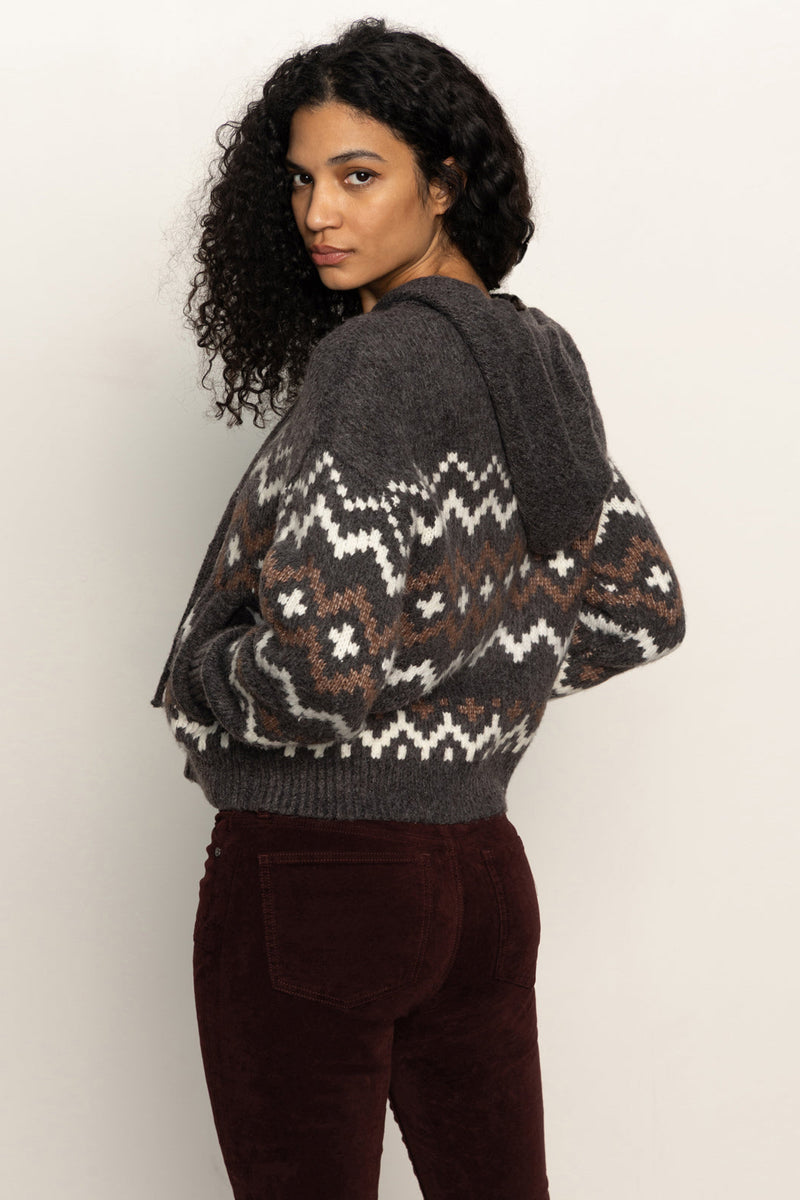 Zip Up Fairisle Hoodie