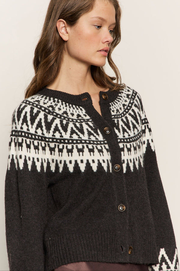Fairisle Crewneck Cardi