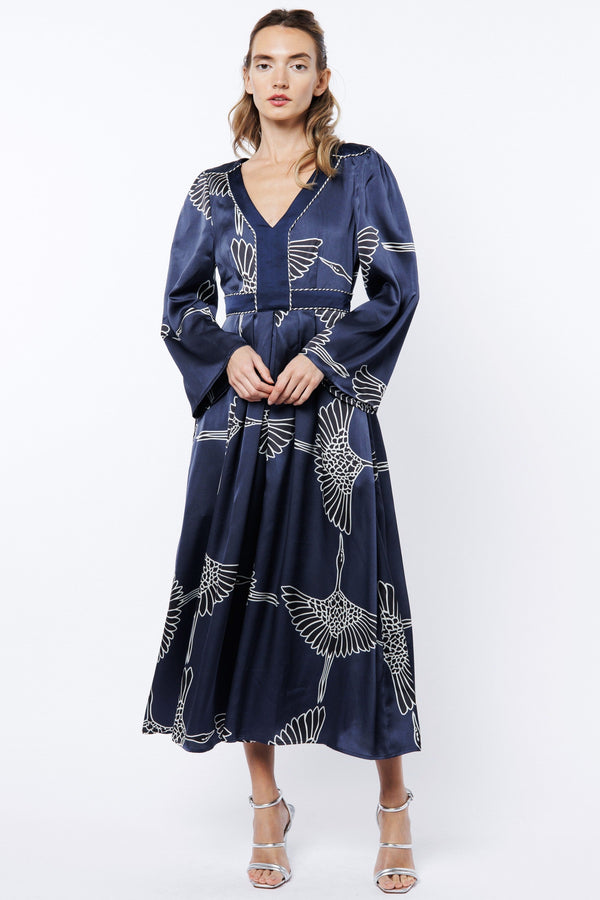 Rianne Bird Print Maxi Dress