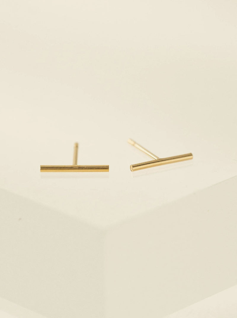 Bar Gold-Filled Stud Earrings