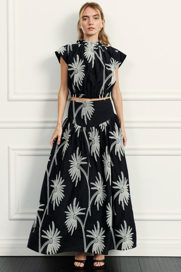 Maeve Embroidered Maxi Skirt