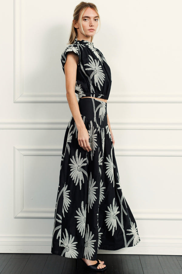 Maeve Embroidered Maxi Skirt