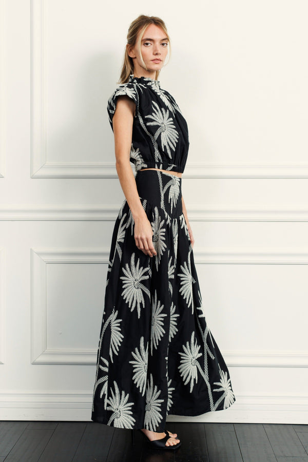Dayana Embroidered Palm Tree Top