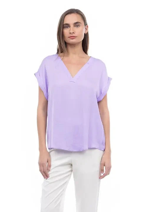 V Neck Drop Sleeve Blouse