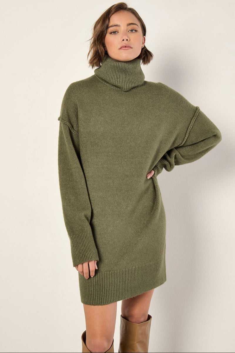 Exposed Seam Sweater Dress