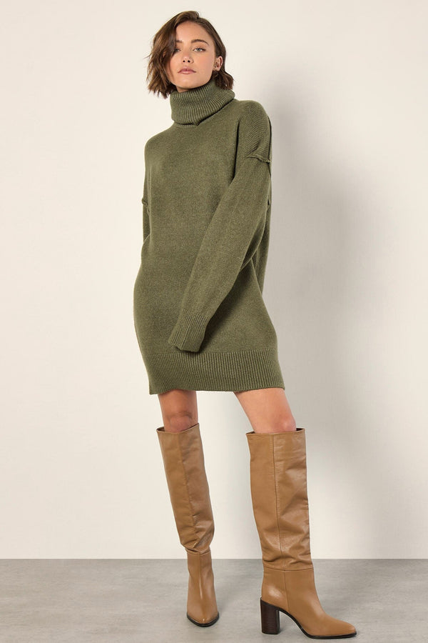 Exposed Seam Sweater Dress