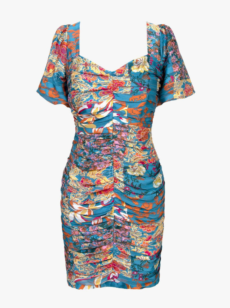 Nissa Chiffon Ruched Mini Dress