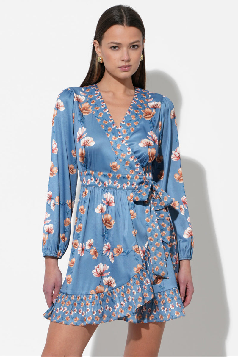 Jody Ruffled Wrap Mini Dress