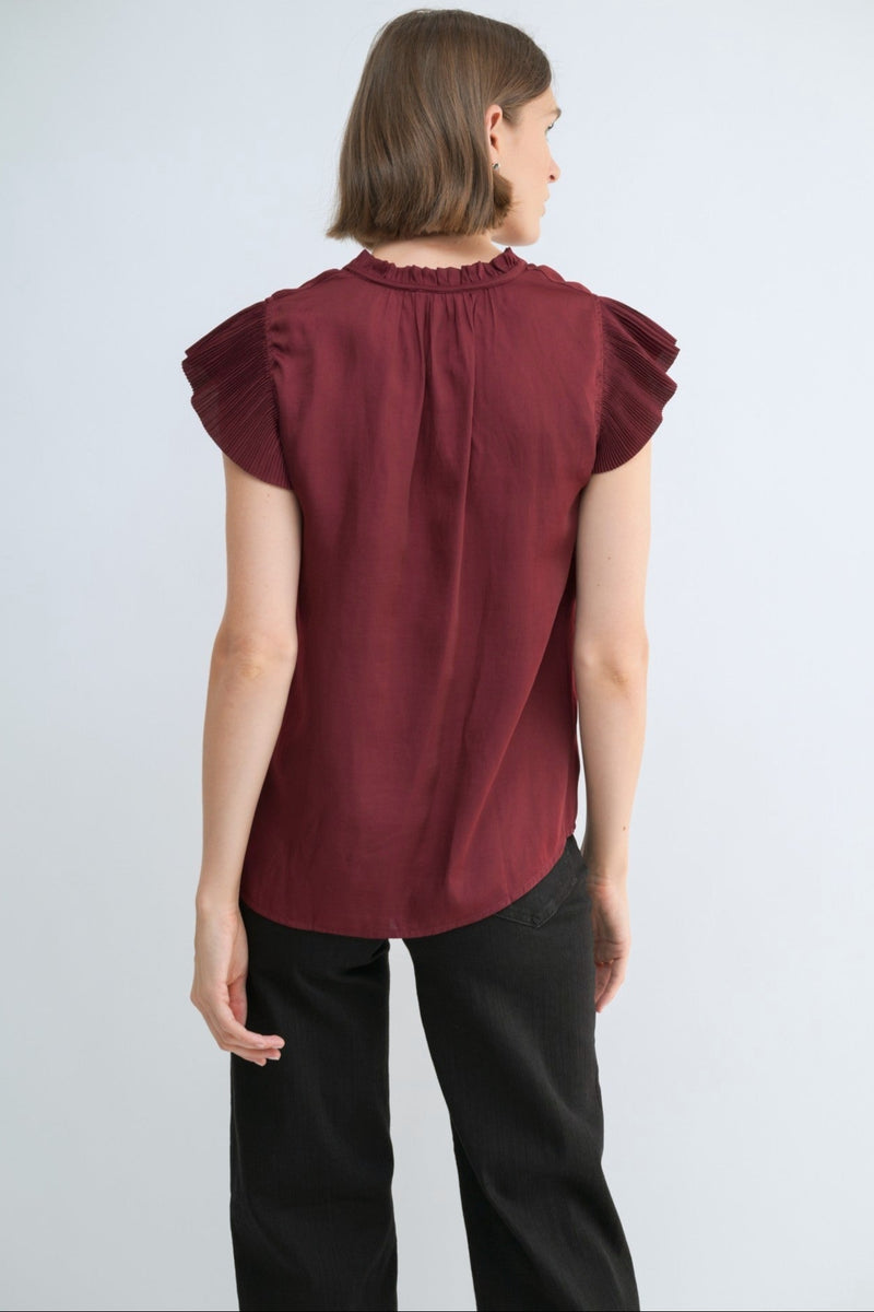 Pleated Sleeve Blouse