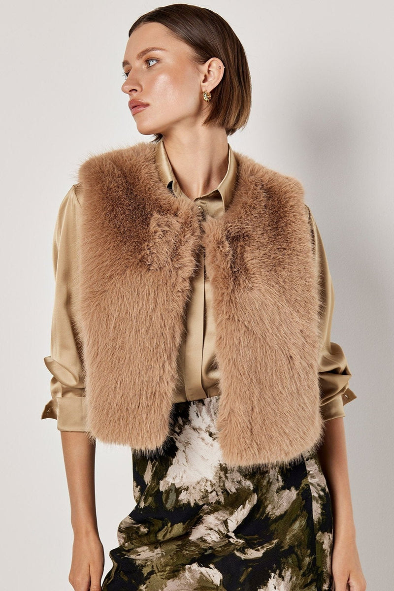 Faux Fur Cropped Vest