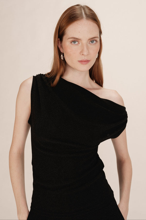 Thao Asymmetrical Lurex Top