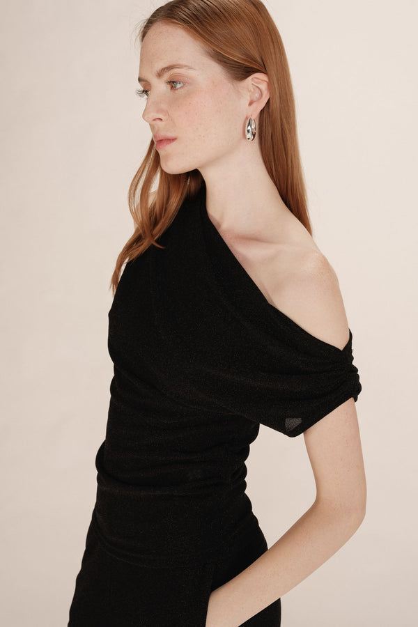 Thao Asymmetrical Lurex Top