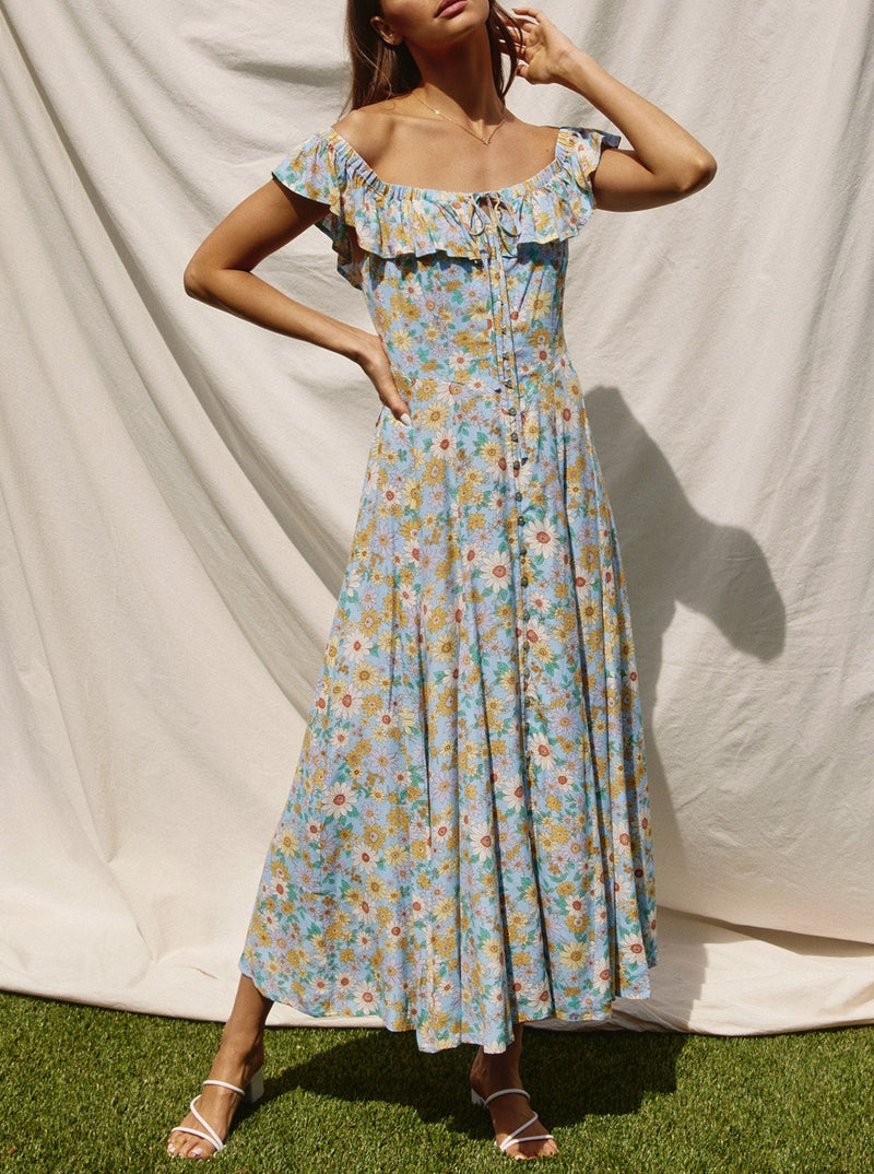 Skye Ruffled Midi Dress