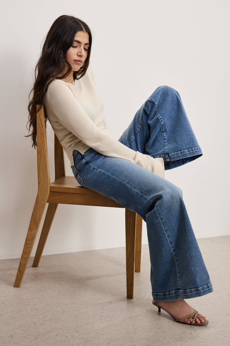 Good Petite Palazzo Compression Jeans