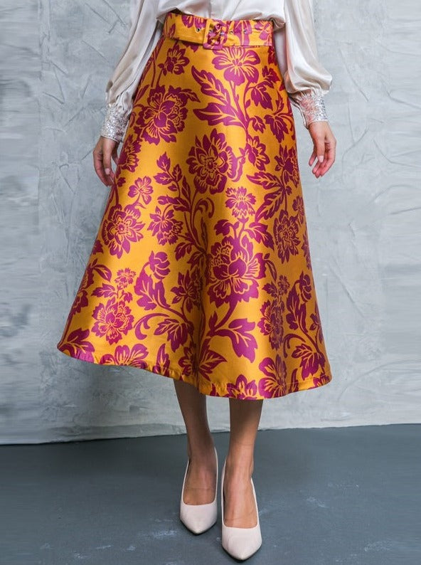 Floral A-line Skirt