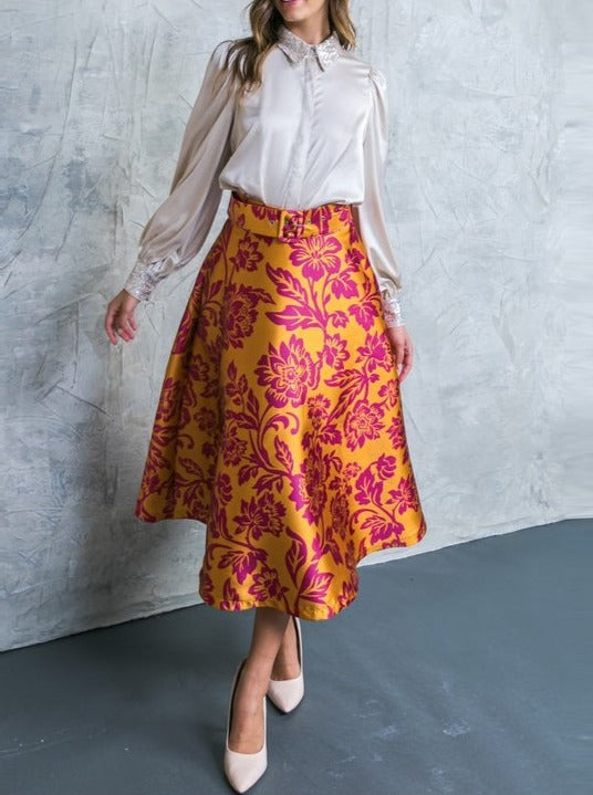 Floral A-line Skirt