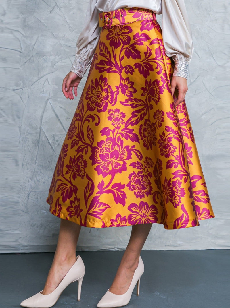 Floral A-line Skirt