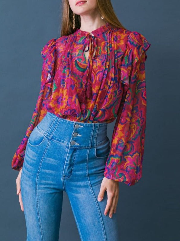 Paisley Floral Printed Blouse