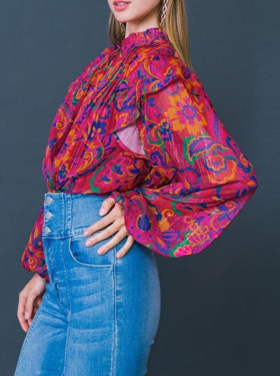 Paisley Floral Printed Blouse