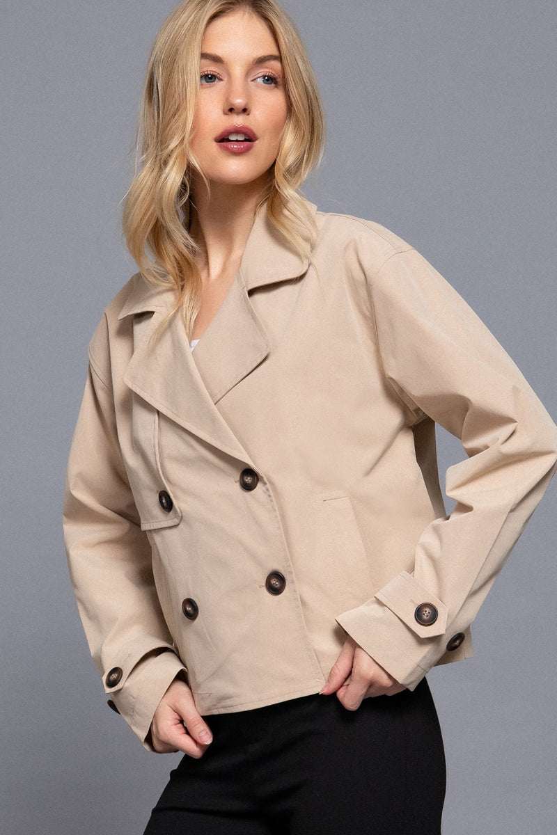 Double Breasted Cropped Trench