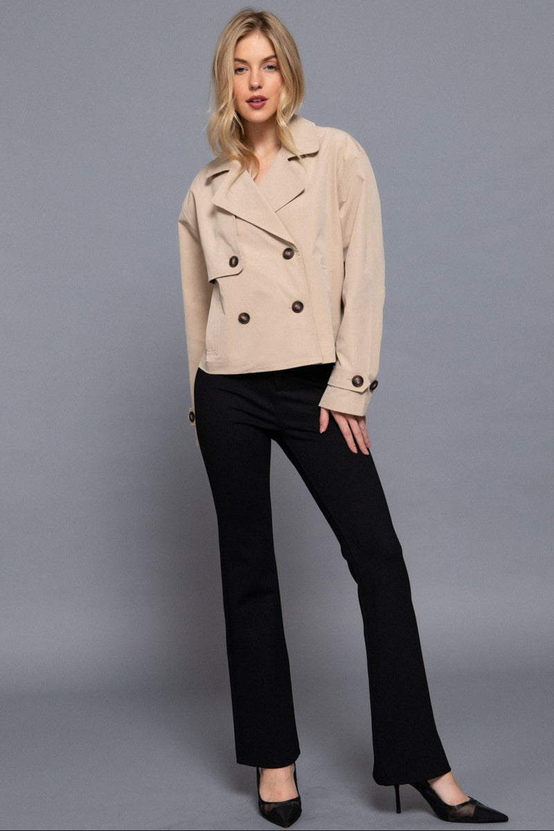 Double Breasted Cropped Trench