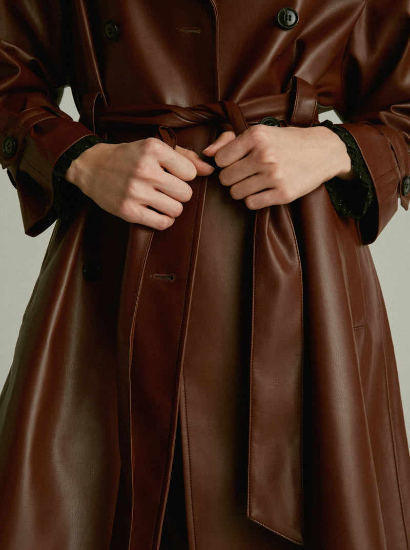 Eliza Vegan Leather Trench Coat