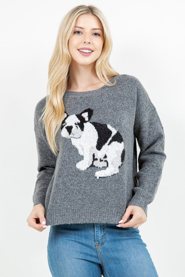 Frenchie Pup Knit Sweater