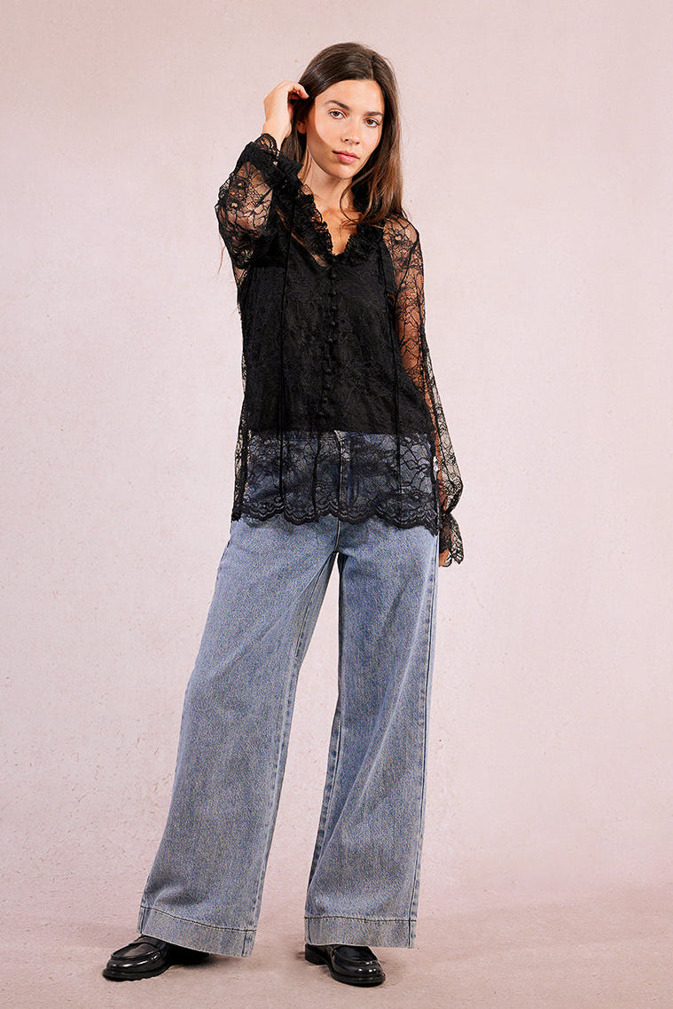 Scalloped Lace Blouse