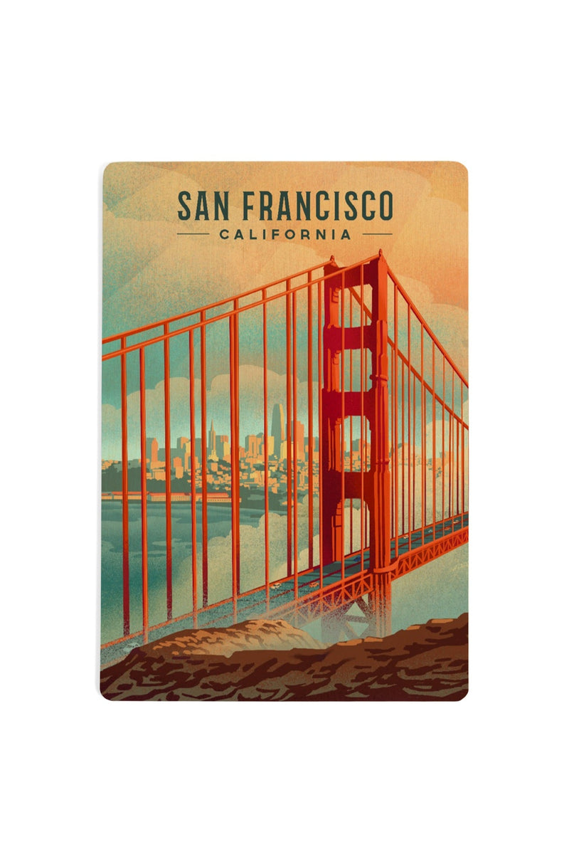 San Francisco California Wood Postcard