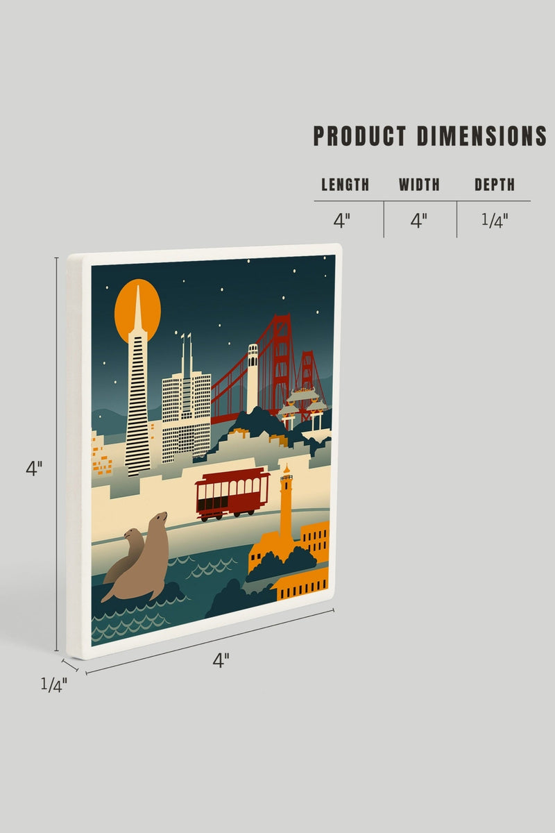 San Francisco Retro Skyline Coaster