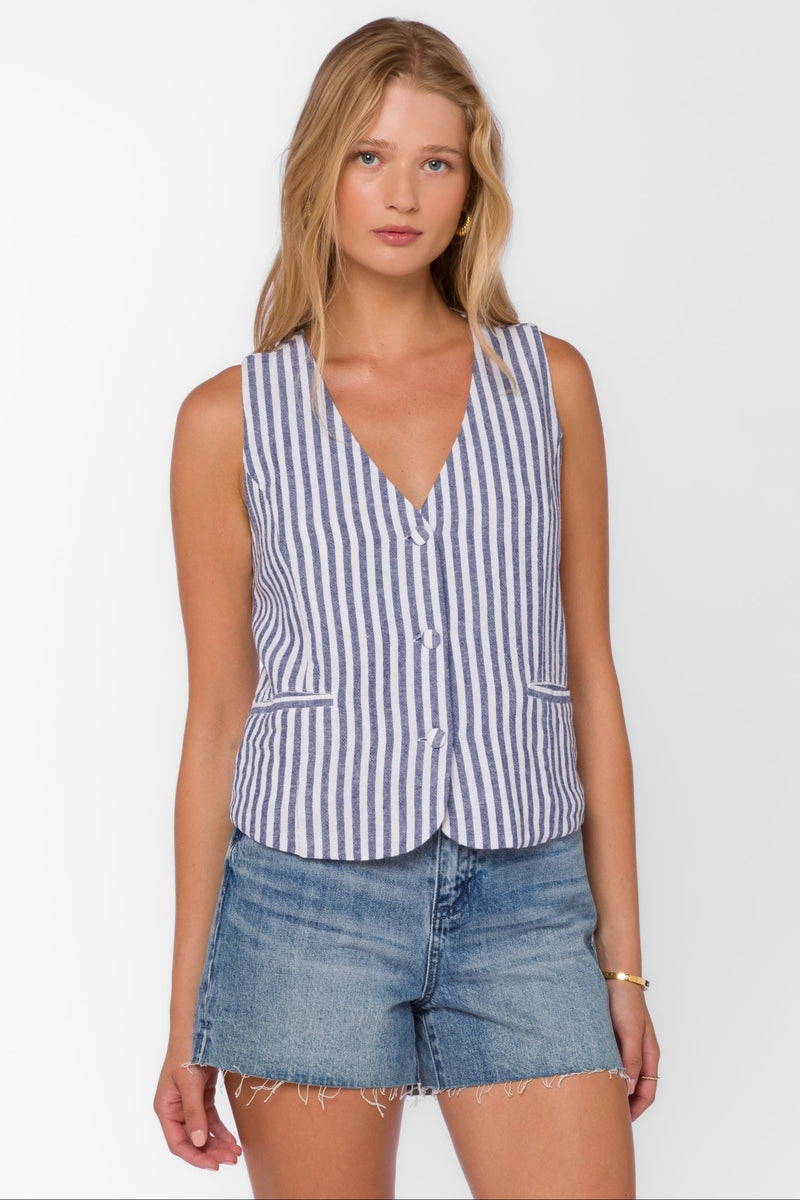 Dellis Blue Stripe Vest