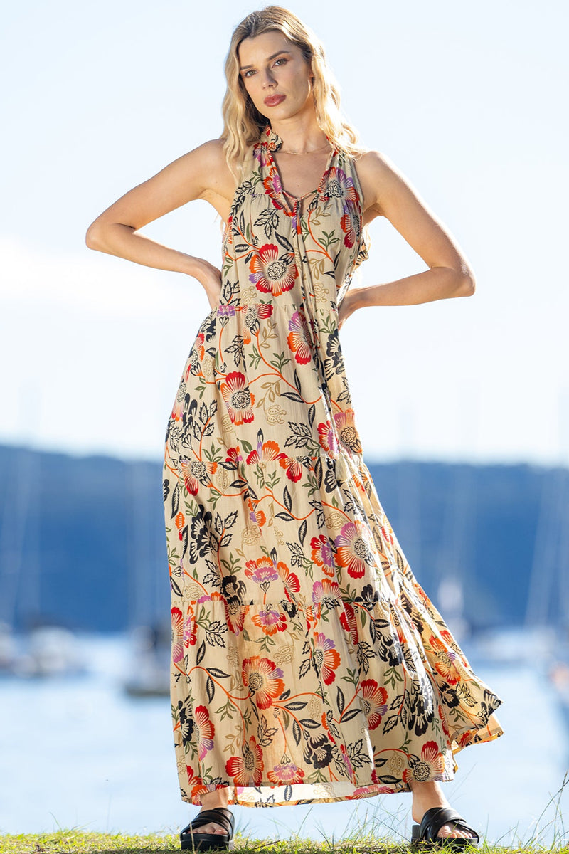 Lowanna Cotton Tiered Maxi Dress