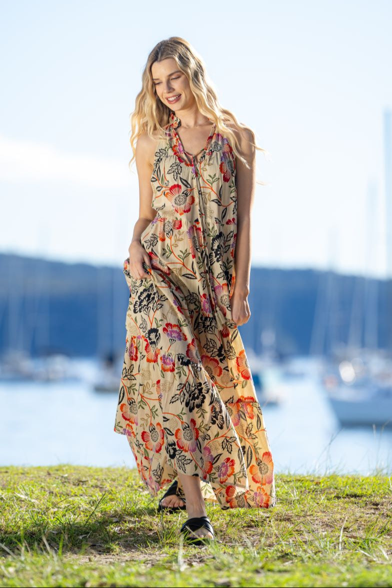 Lowanna Cotton Tiered Maxi Dress