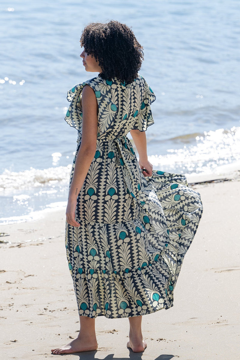 Bondi Cotton Double Frill Wrap Dress