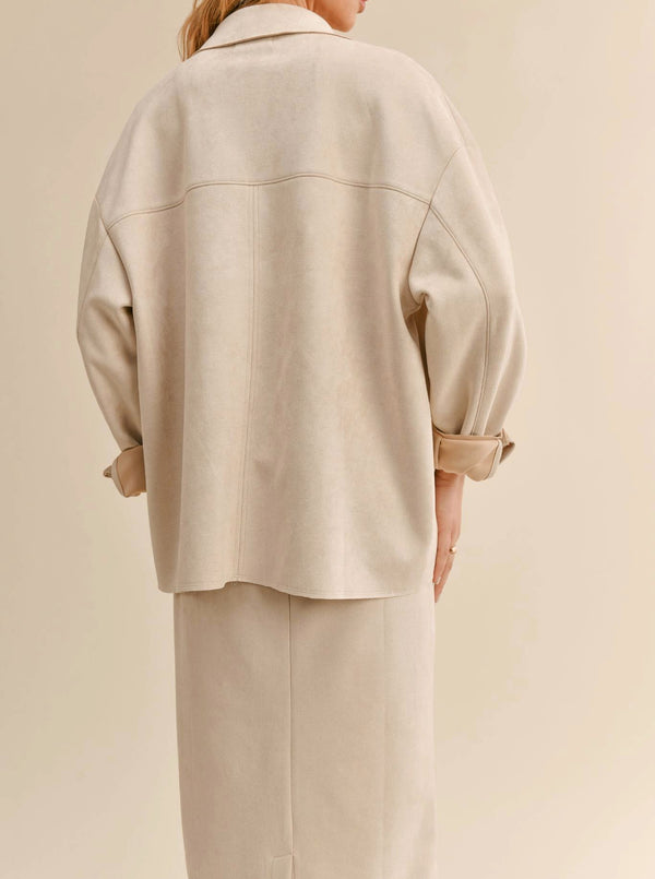 The Gallery Suede Oversized Shirt