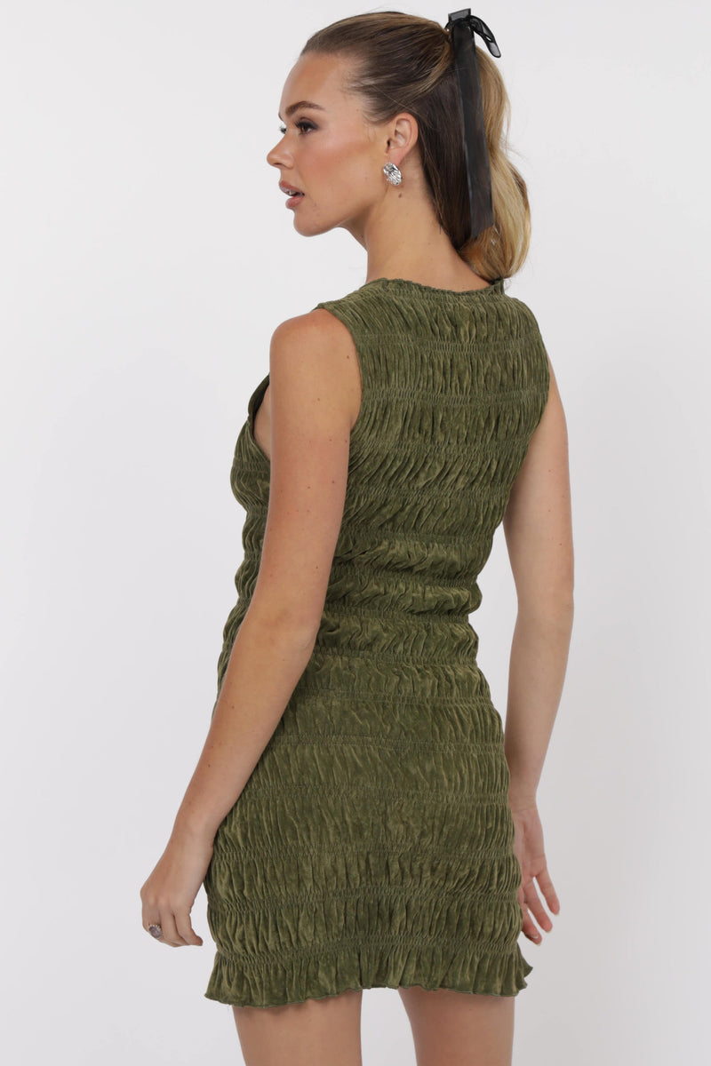 Hot Stuff Velvet Smocked Mini Dress