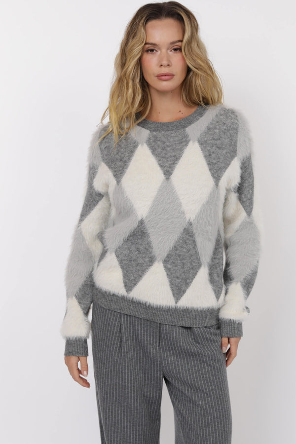 Astoria Fuzzy Argyle Pullover