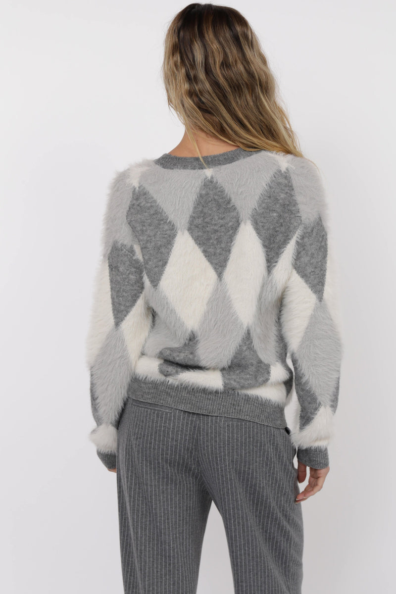 Astoria Fuzzy Argyle Pullover