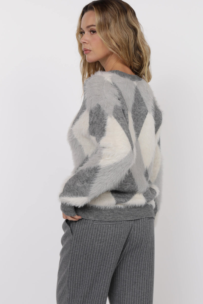 Astoria Fuzzy Argyle Pullover
