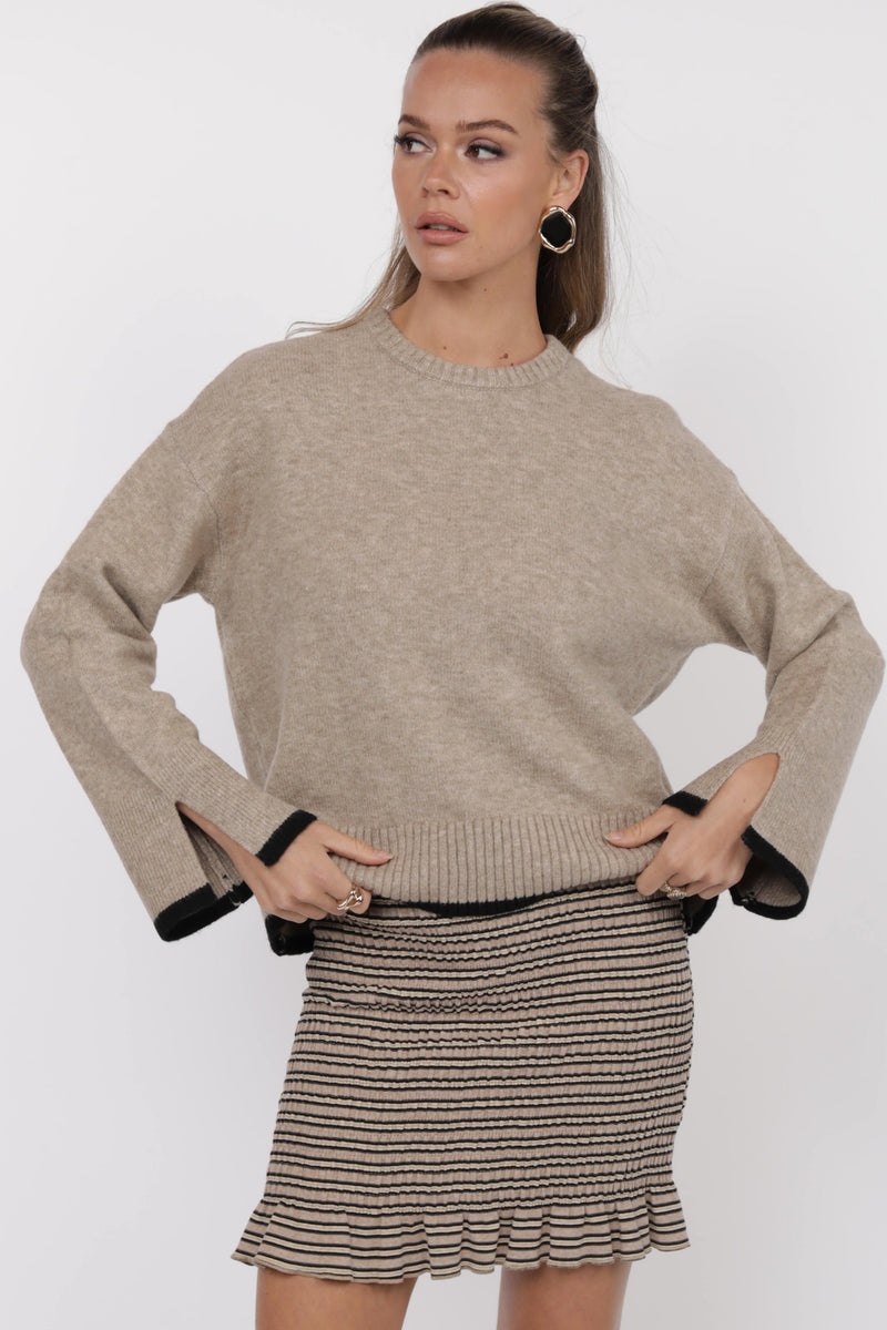 Angelina Cuff Slit Sweater