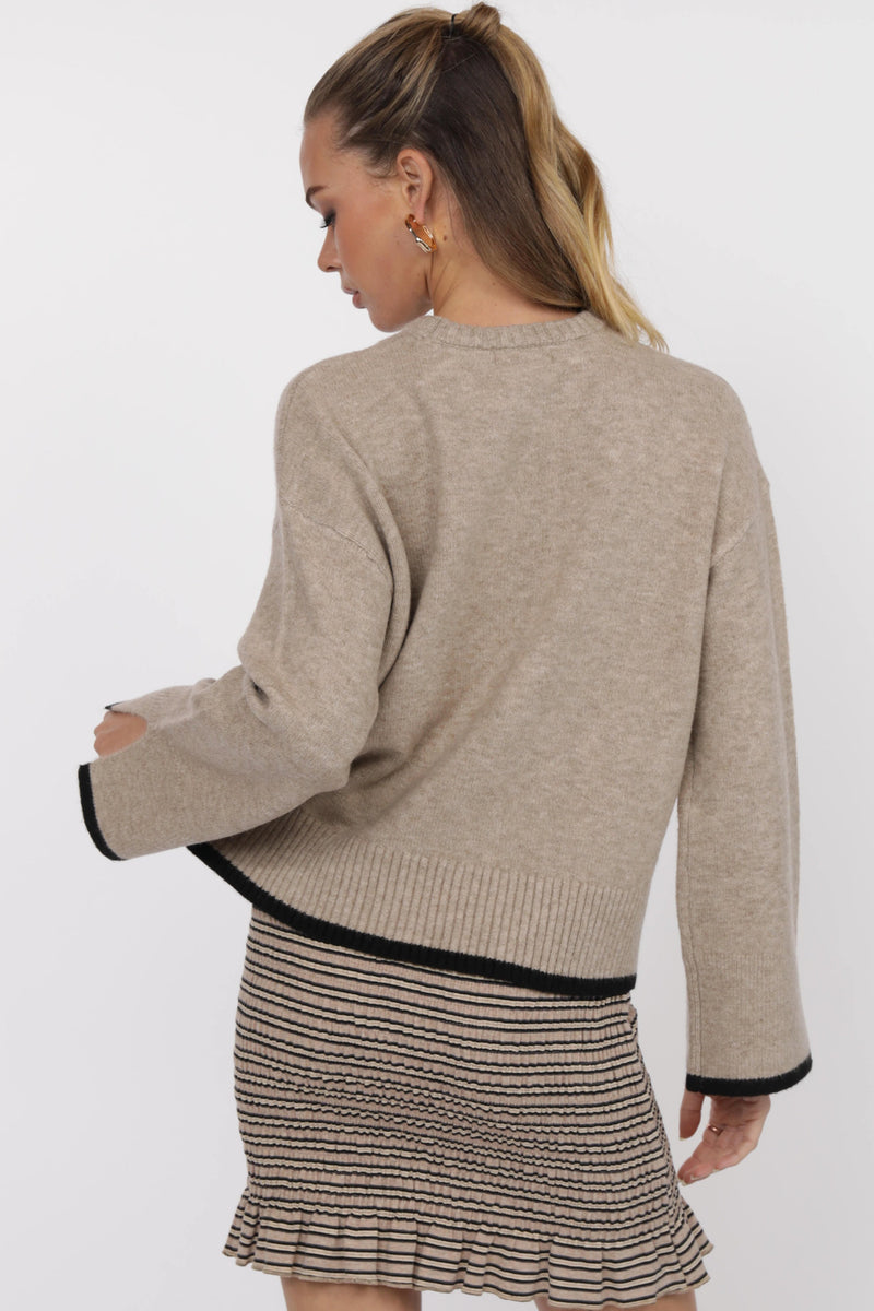 Angelina Cuff Slit Sweater