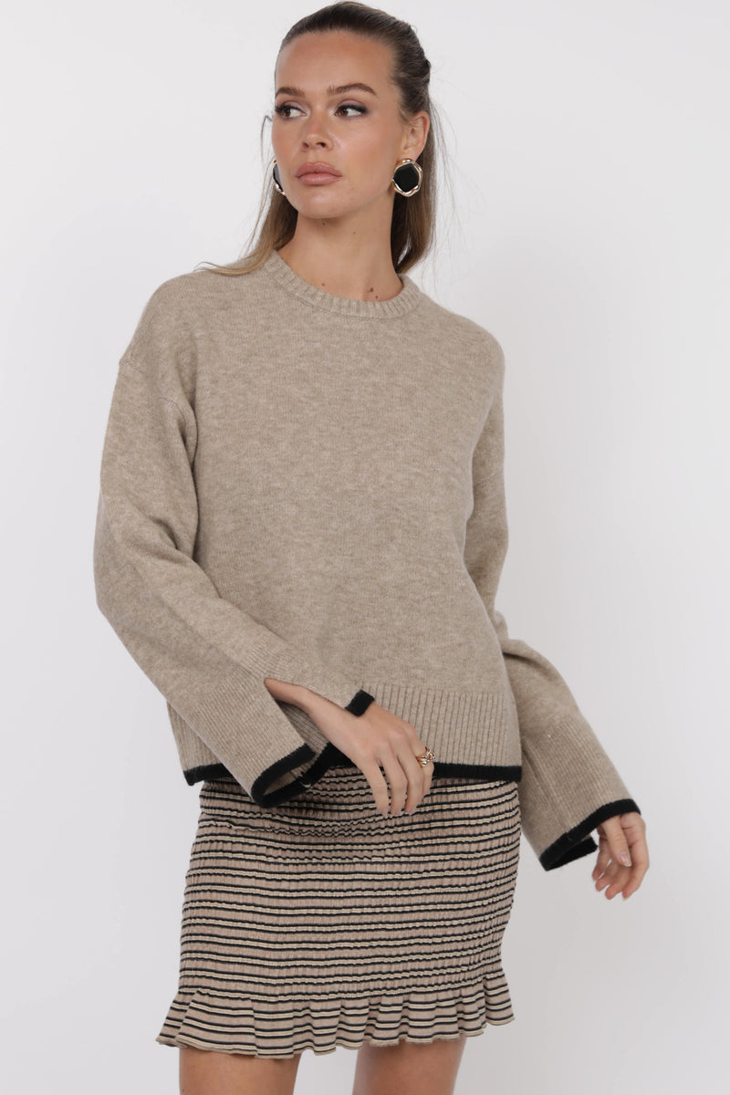 Angelina Cuff Slit Sweater